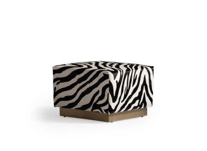Stool Stool Zebra Pattern Cube Seat Fabric Upholstery Living room Seat